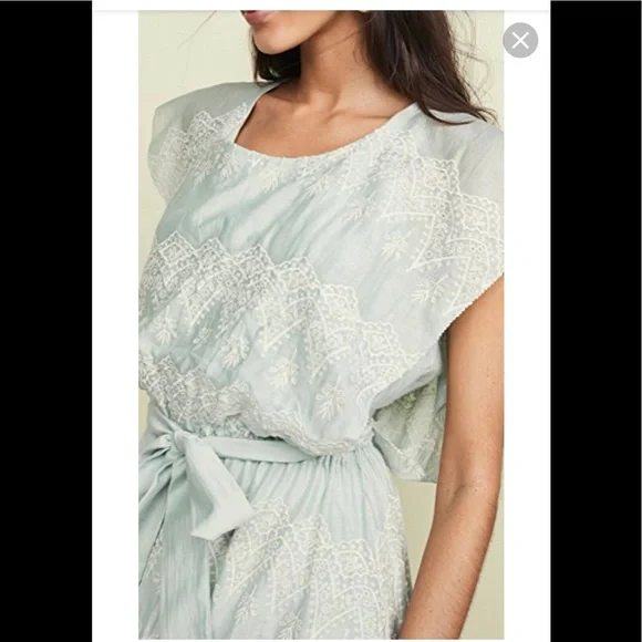 Love Sam x Anthropologie | Tallulah embroidered Tiered Midi Dress Laced - Picture 7 of 16